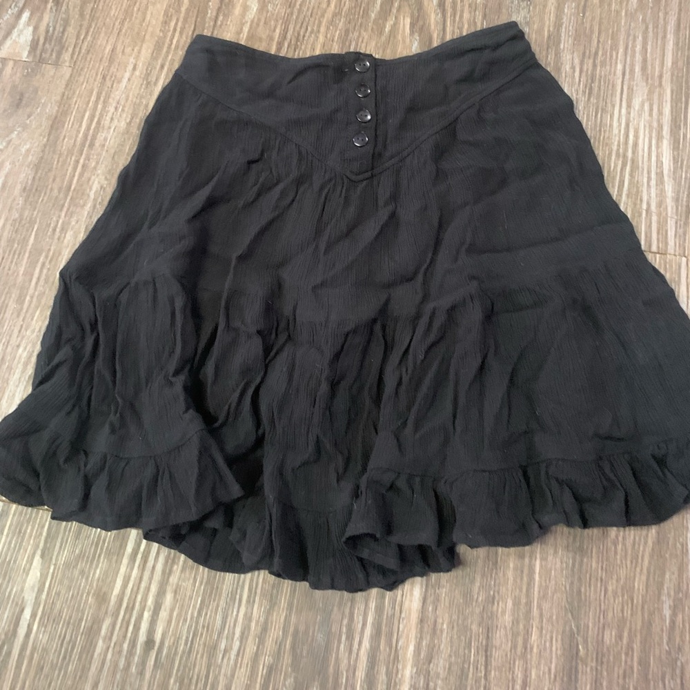 Black mini high waisted skirt